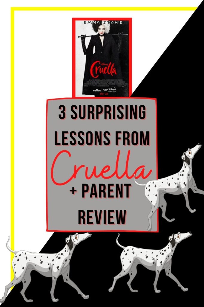 Cruella Movie, Cruella Discussion Questions, Disney's Cruella Parent Review, Lessons from Cruella