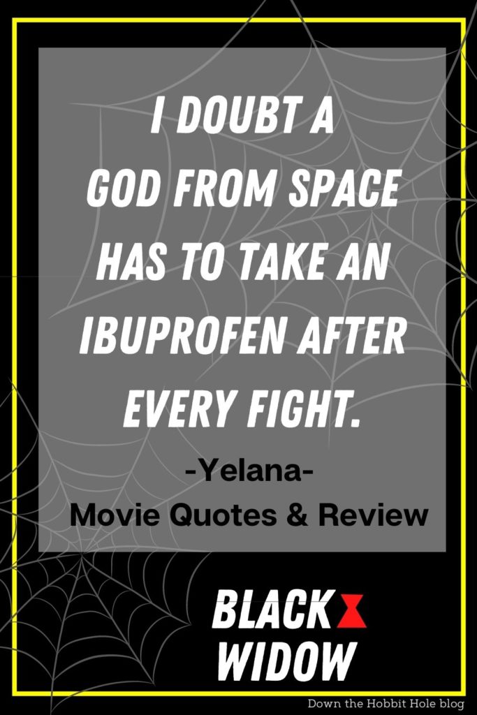 Black Widow movie quote, Is black widow appropriate for kids