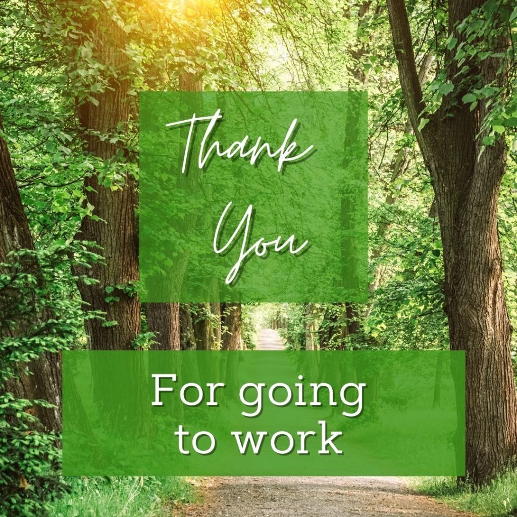 Thank you for going to work graphic, 20 ways to encourage public servants and others