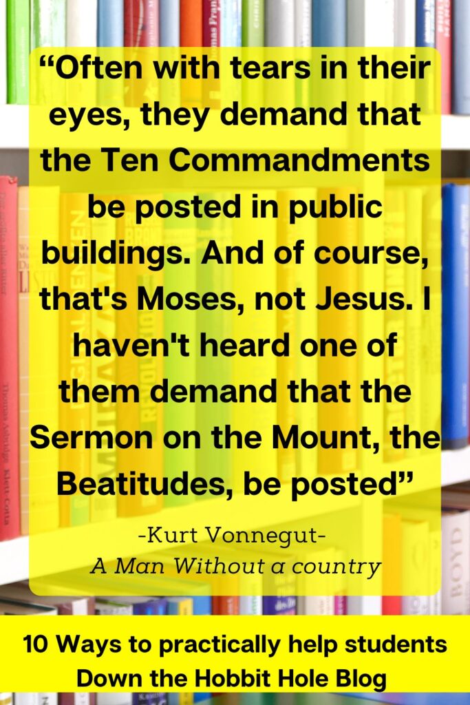 bringing the gospel into education kurt vonnegut commandment quote 